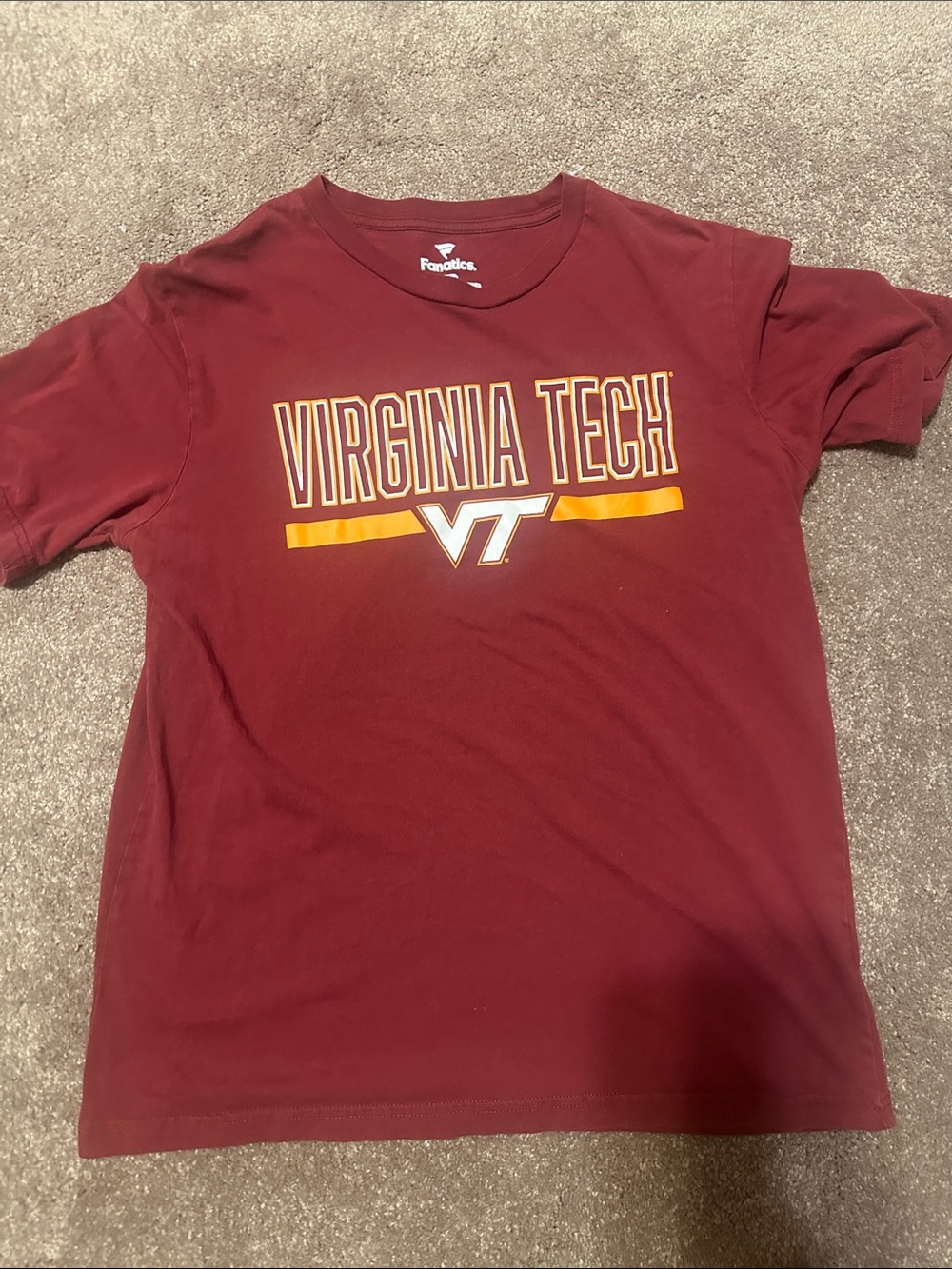 Fanatics Maroon Virginia Tech Graphic Tee with Gold Accent